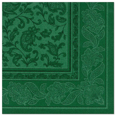 20 Servietten \ROYAL Collection\ 1/4-Falz 40 cm x 40 cm dunkelgrün \Ornaments\- 17050