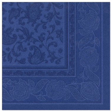20 Servietten \ROYAL Collection\ 1/4-Falz 40 cm x 40 cm dunkelblau \Ornaments\- 17051