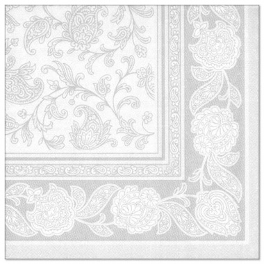 20 Servietten \ROYAL Collection\ 1/4-Falz 40 cm x 40 cm weiss \Ornaments\- 19947