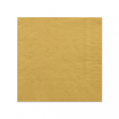 20 Servietten, 3-lagig 1/4-Falz 25 cm x 25 cm gold