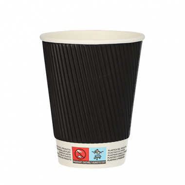 25 Trinkbecher, Pappe To Go 0,3 l Ø 9 cm · 11 cm Ripple Wall