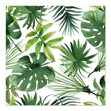 20 Servietten, 3-lagig 1/4-Falz 33 cm x 33 cm Monstera