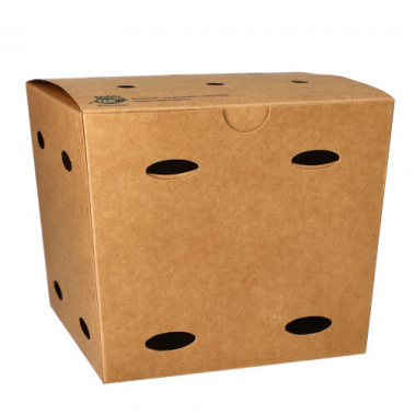 50 Pommes-Frites-Boxen, Pappe pure 14 cm x 14,5 cm x 14,5 cm braun 100% Fair groß