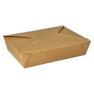 50 Lunchboxen, Pappe pure 1500 ml 4,8 cm x 14 cm x 19,7 cm braun