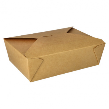 50 Lunchboxen, Pappe pure 2000 ml 6,5 cm x 14 cm x 19,7 cm braun