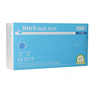 100 Medi-Inn® Handschuhe, Nitril puderfrei Blue Plus blau Größe M