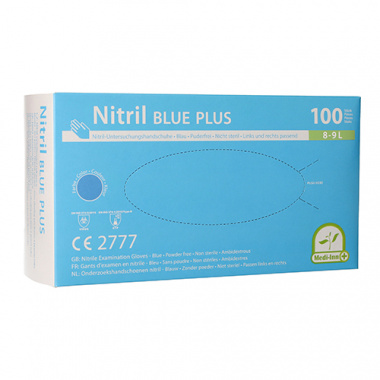 100 Medi-Inn® Handschuhe, Nitril puderfrei Blue Plus blau Größe L